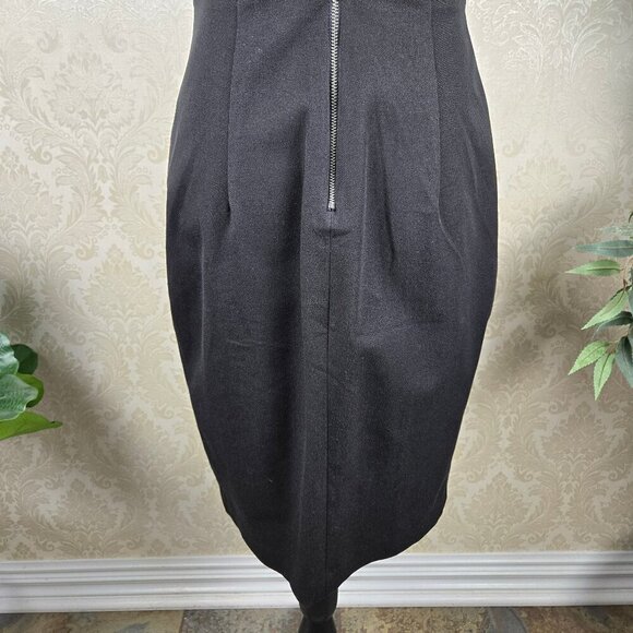 Roland Mouret for Banana Republic Size 10 Black Bodycon Sheath Dress Square Neck - Picture 7 of 9
